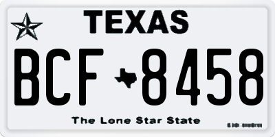 TX license plate BCF8458