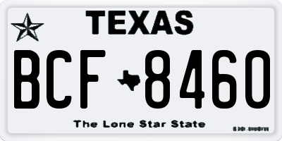 TX license plate BCF8460