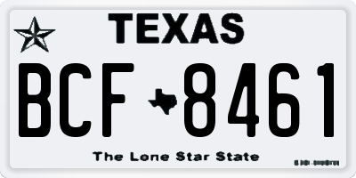 TX license plate BCF8461
