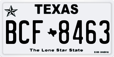 TX license plate BCF8463