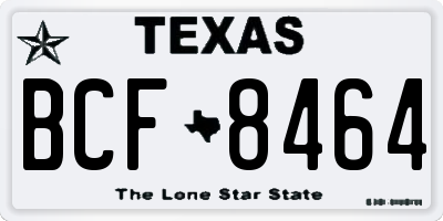 TX license plate BCF8464