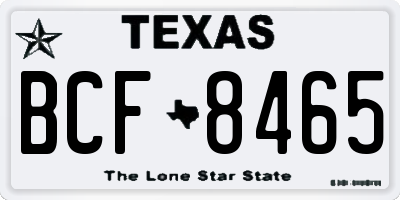TX license plate BCF8465