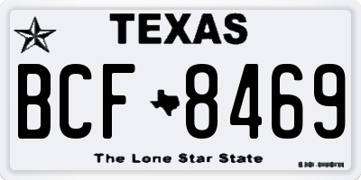 TX license plate BCF8469