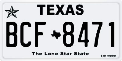 TX license plate BCF8471