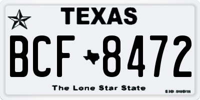 TX license plate BCF8472