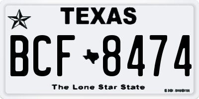 TX license plate BCF8474