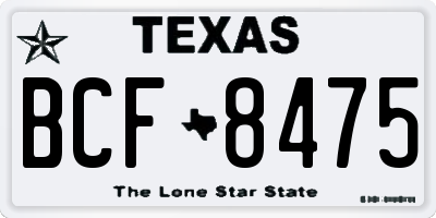 TX license plate BCF8475