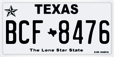 TX license plate BCF8476