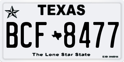 TX license plate BCF8477