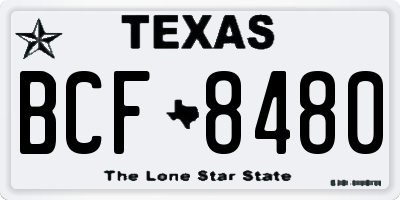 TX license plate BCF8480