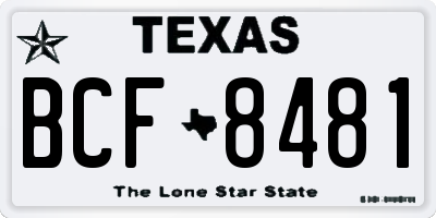 TX license plate BCF8481