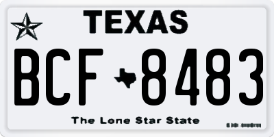 TX license plate BCF8483