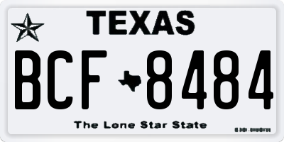 TX license plate BCF8484