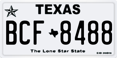 TX license plate BCF8488