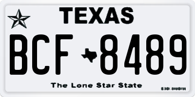 TX license plate BCF8489