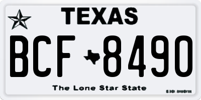 TX license plate BCF8490