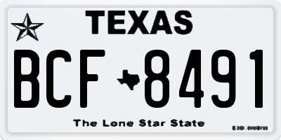 TX license plate BCF8491