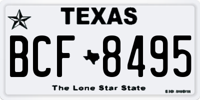 TX license plate BCF8495