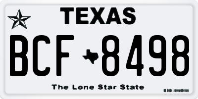 TX license plate BCF8498