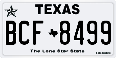 TX license plate BCF8499