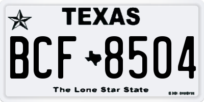 TX license plate BCF8504