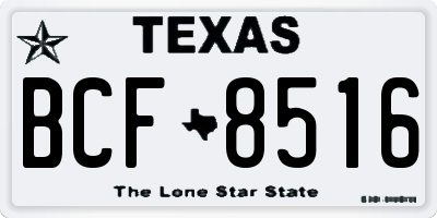 TX license plate BCF8516