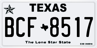 TX license plate BCF8517