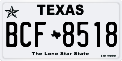 TX license plate BCF8518
