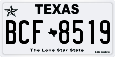 TX license plate BCF8519