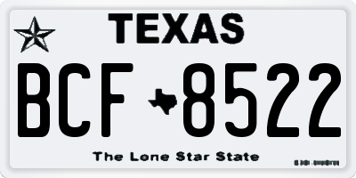 TX license plate BCF8522