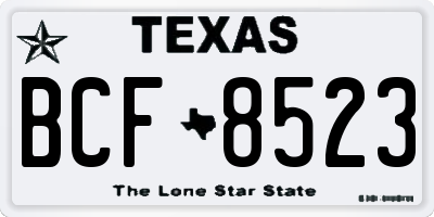 TX license plate BCF8523