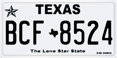 TX license plate BCF8524