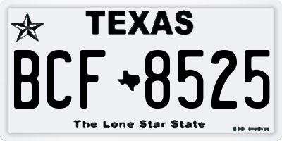 TX license plate BCF8525