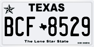 TX license plate BCF8529