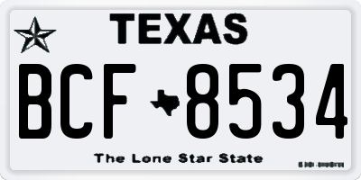TX license plate BCF8534