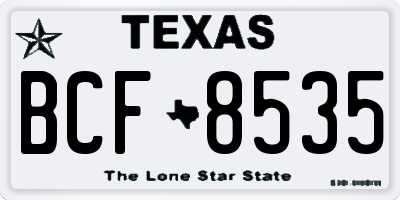 TX license plate BCF8535