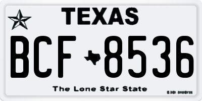 TX license plate BCF8536