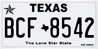 TX license plate BCF8542