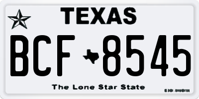TX license plate BCF8545