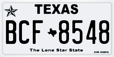 TX license plate BCF8548