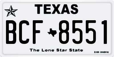 TX license plate BCF8551