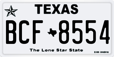 TX license plate BCF8554
