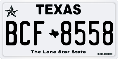 TX license plate BCF8558