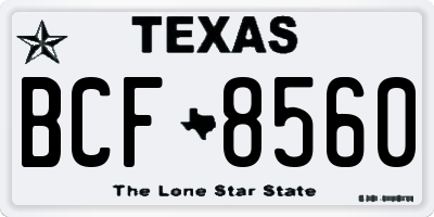 TX license plate BCF8560