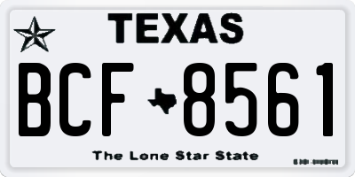 TX license plate BCF8561