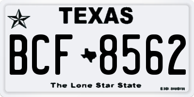 TX license plate BCF8562