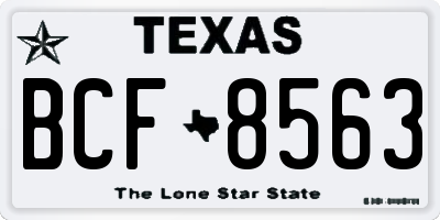 TX license plate BCF8563