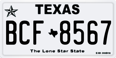 TX license plate BCF8567