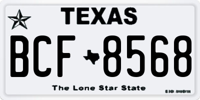 TX license plate BCF8568