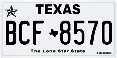 TX license plate BCF8570